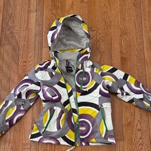 The North Face Purple and Yellow Patterned Jacket
